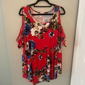 Floral Cold Shoulder Top